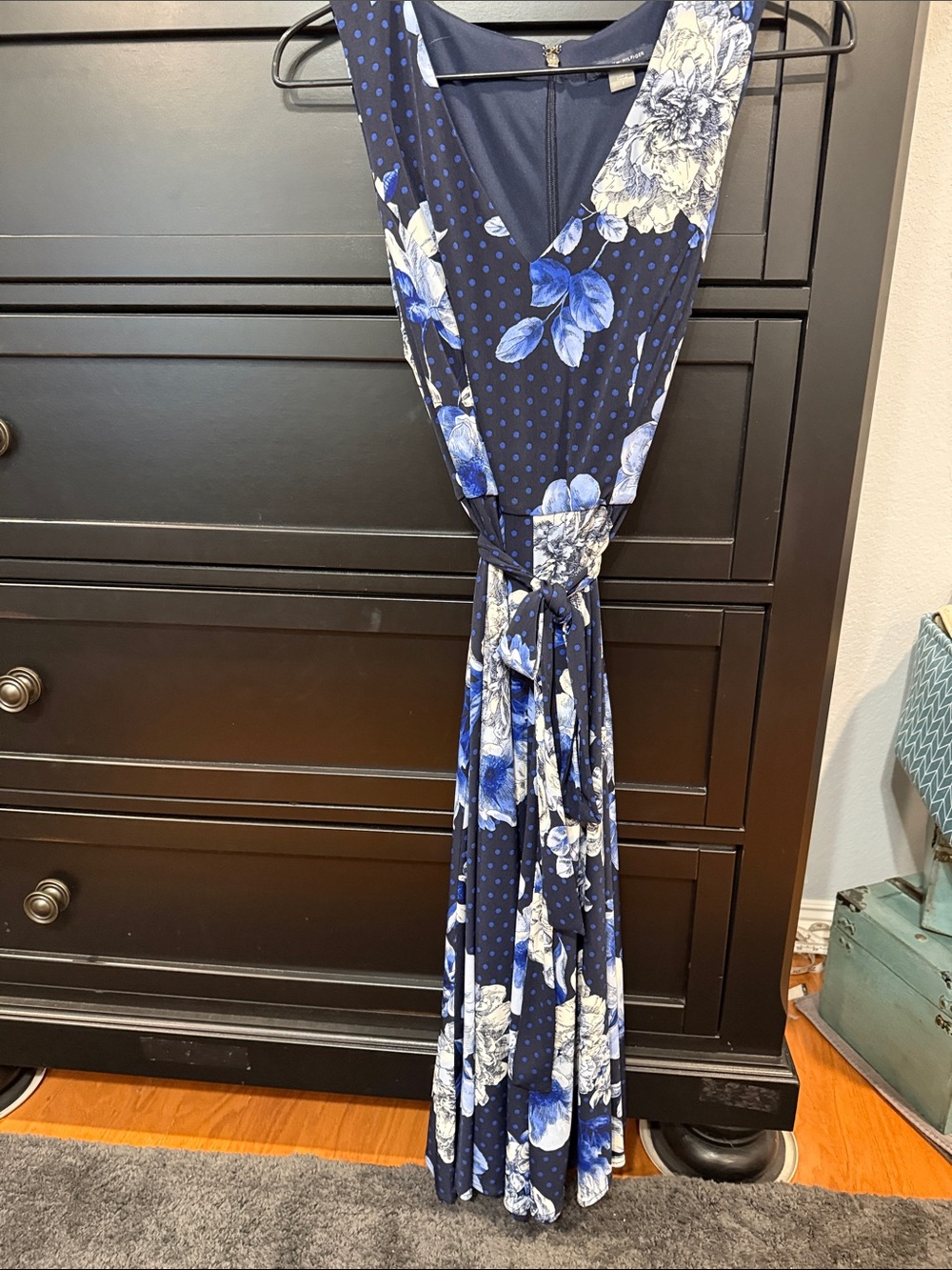 Tommy Hilfiger Navy Blue Floral & Polka Dot Dress